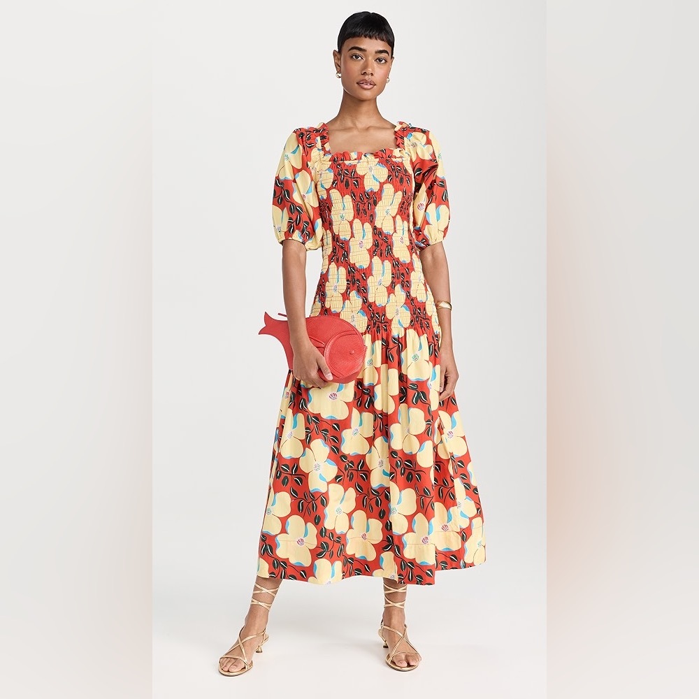 NWT Rhode Ines Dress in Scarlet Martinique print